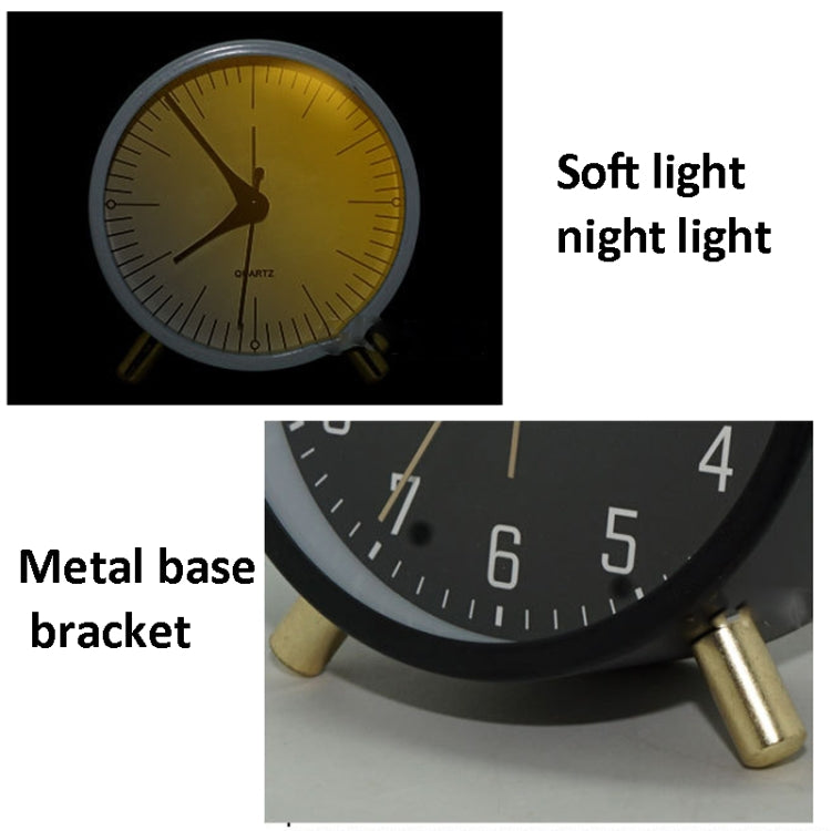 Metal Quartz Alarm Clock Simple Silent Desktop Round Pointer Living Room Clock(Green) - free shipping - PMc TechLife - Order now!