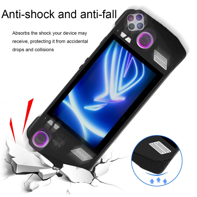 For ASUS ROG Ally Game Console Silicone Protective Cover + Button Cap Set Pocket Gaming Accessories(Black) - Cases by PMC TechLife | Online Shopping South Africa | PMC TechLife | Buy Now Pay Later Mobicred