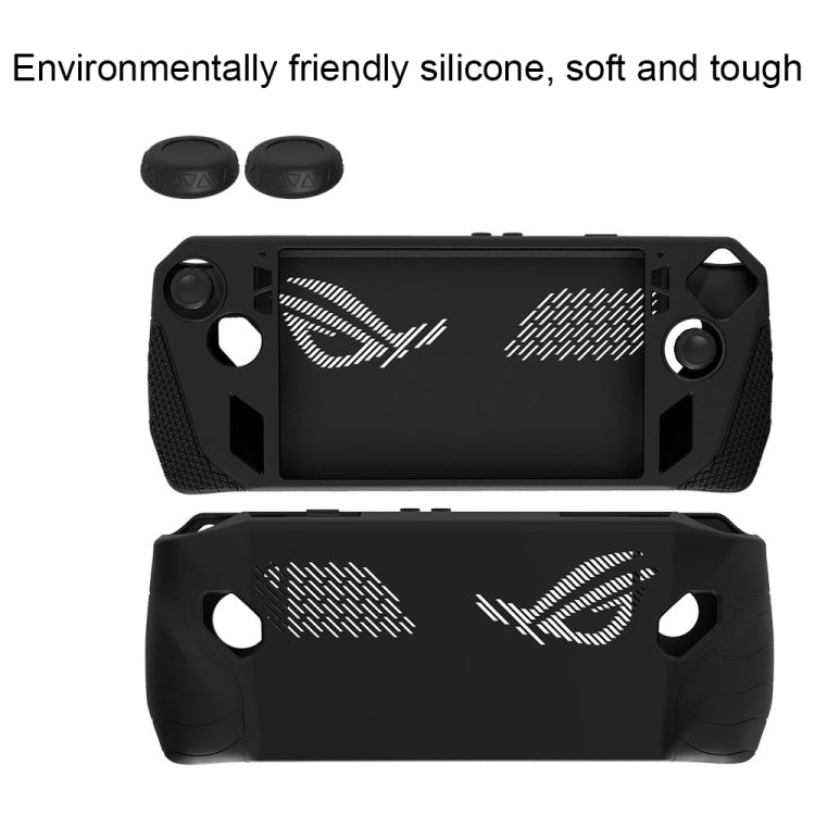 For ASUS ROG Ally Game Console Silicone Protective Cover + Button Cap Set Pocket Gaming Accessories(Black) - Cases by PMC TechLife | Online Shopping South Africa | PMC TechLife | Buy Now Pay Later Mobicred
