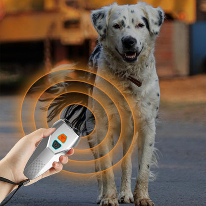 Ultrasonic Dog Repeller Stop Barker Dual Probe High Power Repeller Handheld Dog Trainer(Silver) - Training Aids by PMC Jewellery | Online Shopping South Africa | PMC Jewellery | Buy Now Pay Later Mobicred