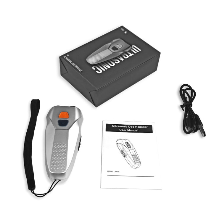 Ultrasonic Dog Repeller Stop Barker Dual Probe High Power Repeller Handheld Dog Trainer(Silver) - Training Aids by PMC TechLife | Online Shopping South Africa | PMC TechLife | Buy Now Pay Later Mobicred