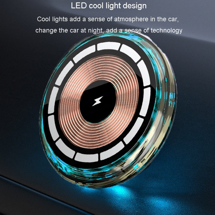 For iPhone Magsafe Magnetic Car Wireless Charger Phone Holder Light Emitting Wireless Charger, Style: Ice Blue Breathe Light - Wireless Charger Holders by PMC Jewellery | Online Shopping South Africa | PMC Jewellery | Buy Now Pay Later Mobicred