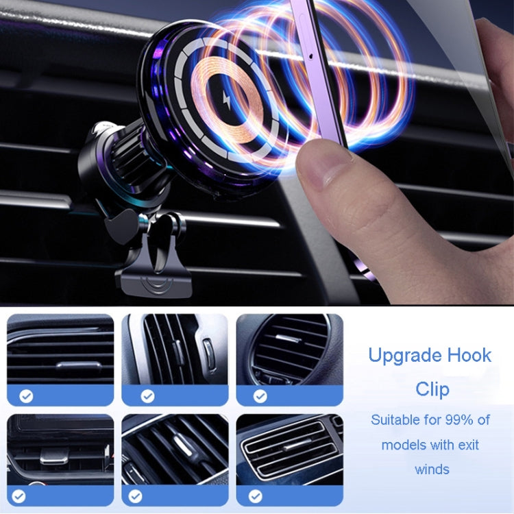 For iPhone Magsafe Magnetic Car Wireless Charger Phone Holder Light Emitting Wireless Charger, Style:  Pickup RGB Light - free shipping - PMC TechLife - Order now!