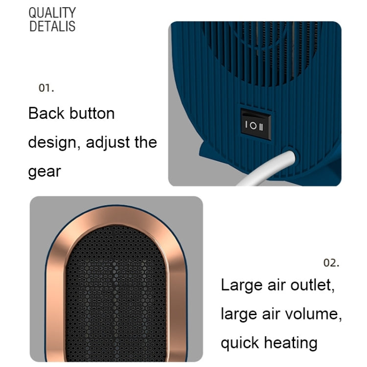 Small Desktop Electric Heater Home PTC Instant Energy-saving Heater, Spec: UK Plug(Blue) - Electric Heaters by PMC TechLife | Online Shopping South Africa | PMC TechLife | Buy Now Pay Later Mobicred