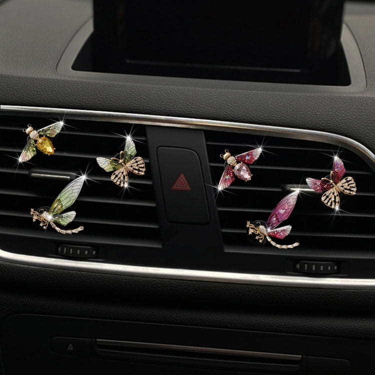 3pcs/set Metal Butterfly Dragonfly Bee Car Air Vent Aromatherapy Decorative Clip(Green) - Air Freshener by PMC Jewellery | Online Shopping South Africa | PMC Jewellery | Buy Now Pay Later Mobicred