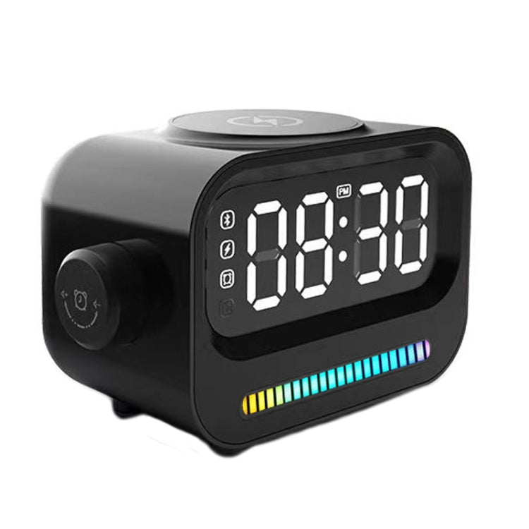 15W 3-In-1 Ambient Light Digital Display Clock Bluetooth Speaker Magnetic Wireless Charger(Black) - Desktop Speaker by PMC Jewellery | Online Shopping South Africa | PMC Jewellery | Buy Now Pay Later Mobicred