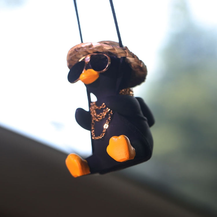 Swing Tycoon Duck Car Decoration Pendant(Black) - Ornaments by PMC Jewellery | Online Shopping South Africa | PMC Jewellery | Buy Now Pay Later Mobicred