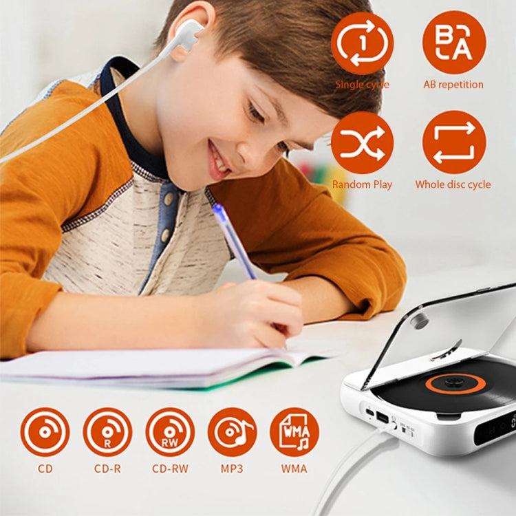 Kecag KC-918 Bluetooth CD Player Rechargeable Touchscreen Headphone Small Music Walkman(Black) - DVD & LCD Player by Kecag | Online Shopping South Africa | PMC Jewellery | Buy Now Pay Later Mobicred