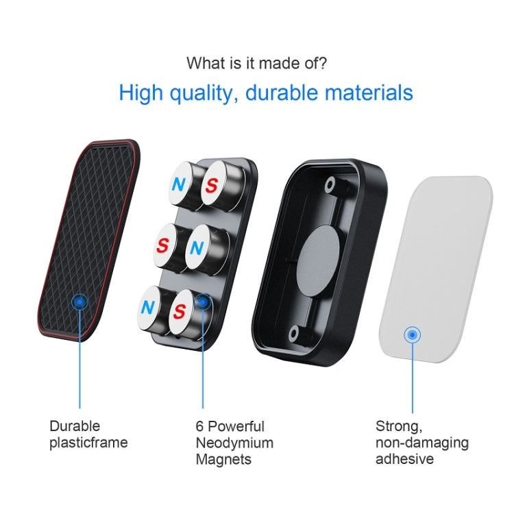 Flat Adhesive Magnetic Car Mobile Phone Navigation Holder(Red) - free shipping - PMC TechLife - Order now!