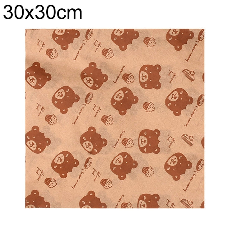 100sheets /Pack Bear Pattern Greaseproof Paper Baking Wrapping Paper Food Basket Liners Paper 30x30cm - Retail Packaging by PMc TechLife | Online Shopping South Africa | PMc TechLife | Buy Now Pay Later Mobicred