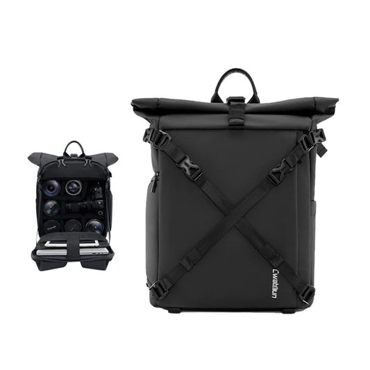 Cwatcun D113 Shoulder Leisure Camera Bag Waterproof High Capacity Outdoor Travel Photography Bag, Color: Large Black - Backpack by Cwatcun | Online Shopping South Africa | PMC Jewellery | Buy Now Pay Later Mobicred