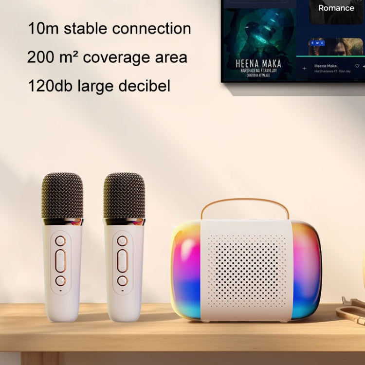 Y5 2 Microphone Portable Bluetooth Speaker Home And Outdoor Wireless Karaoke Audio(White) - Microphone by PMC Jewellery | Online Shopping South Africa | PMC Jewellery | Buy Now Pay Later Mobicred