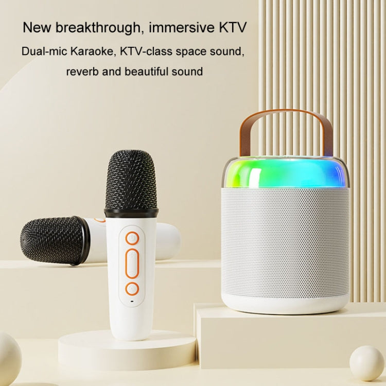 Home Portable Bluetooth Speaker Small Outdoor Karaoke Audio, Color: Y1 White(Double wheat) - Microphone by PMC Jewellery | Online Shopping South Africa | PMC Jewellery | Buy Now Pay Later Mobicred