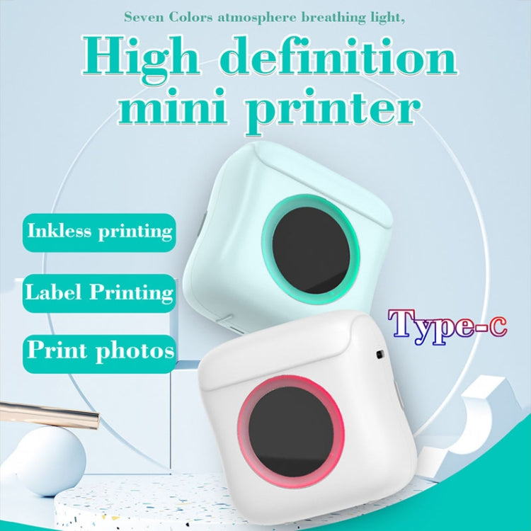 C22 Colorful Ambient Light Portable Mini Inkless Thermal Bluetooth Printer Error Question Label Printer(Blue) - Printer by PMC Jewellery | Online Shopping South Africa | PMC Jewellery | Buy Now Pay Later Mobicred