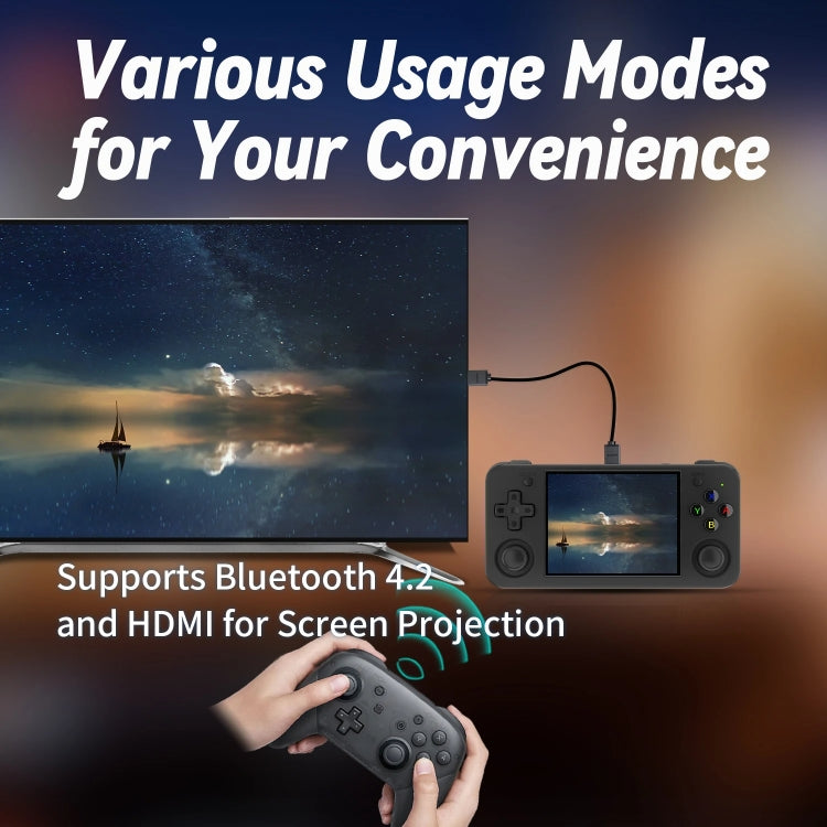 ANBERNIC RG35XX H Handheld Game Console 3.5 Inch IPS Screen Linux System 64GB(Transparent Purple) - free shipping - PMC TechLife - Order now!