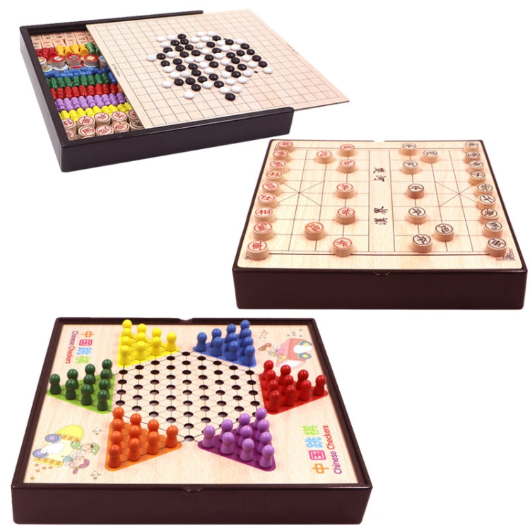 3 in 1 F Model Wooden Multifunctional Parent-Child Interactive Children Educational Chessboard Toy Set - Table Games by PMC Jewellery | Online Shopping South Africa | PMC Jewellery | Buy Now Pay Later Mobicred