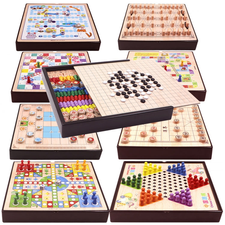 9 in 1 A Model Wooden Multifunctional Parent-Child Interactive Children Educational Chessboard Toy Set - Table Games by PMC Jewellery | Online Shopping South Africa | PMC Jewellery | Buy Now Pay Later Mobicred