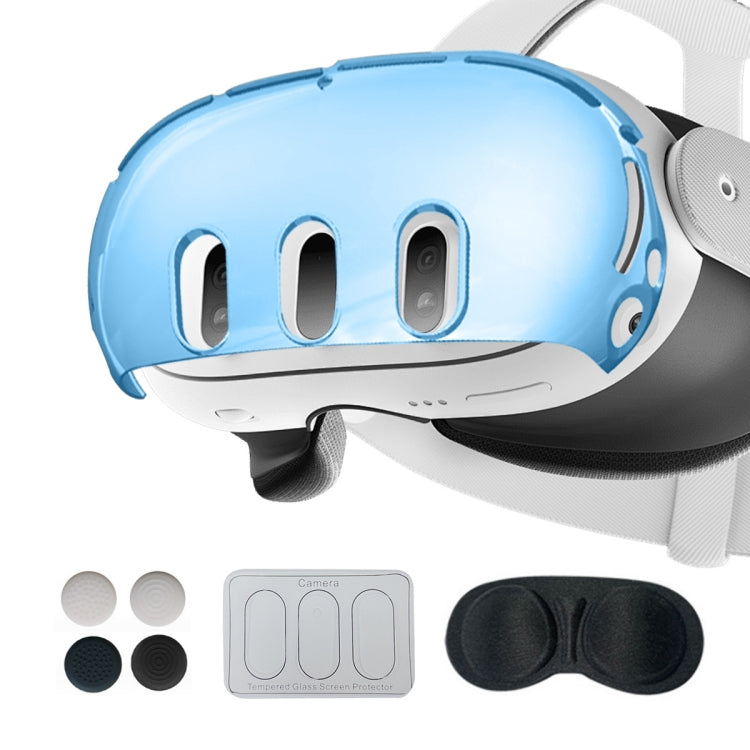For Meta Quest 3 PC Protective Shell, Style: 7 In 1 (Ordinary Transparent Blue) - VR Accessories by PMC TechLife | Online Shopping South Africa | PMC TechLife | Buy Now Pay Later Mobicred