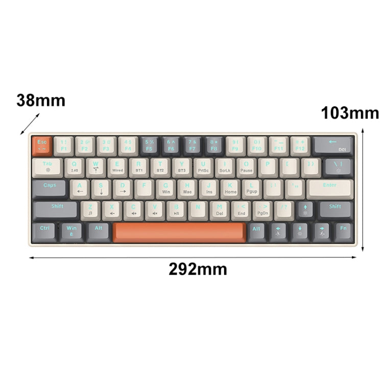 T-WOLF T60 63 Keys Office Computer Gaming Wired Mechanical Keyboard, Color: Black - Wired Keyboard by T-WOLF | Online Shopping South Africa | PMC Jewellery | Buy Now Pay Later Mobicred