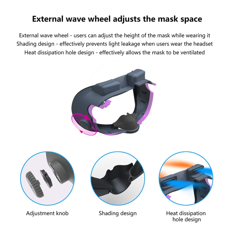 For Meta Quest 3 Adjustable Replacement Eye Mask VR Blackout Soft Replacement Face Mask Set - VR Accessories by PMC TechLife | Online Shopping South Africa | PMC TechLife | Buy Now Pay Later Mobicred