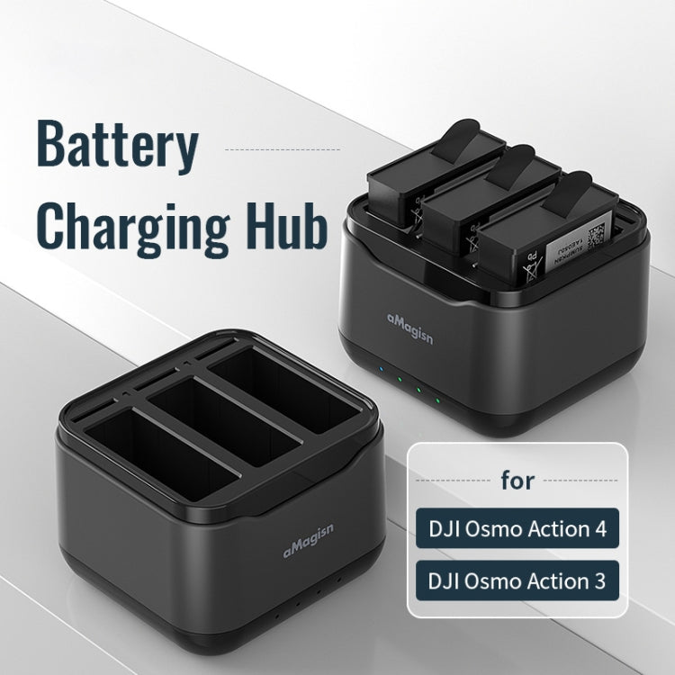 For DJI Osmo Action 4 / 3 AMagisn Battery Charger Seat - Cable & Charger by aMagisn | Online Shopping South Africa | PMC Jewellery | Buy Now Pay Later Mobicred