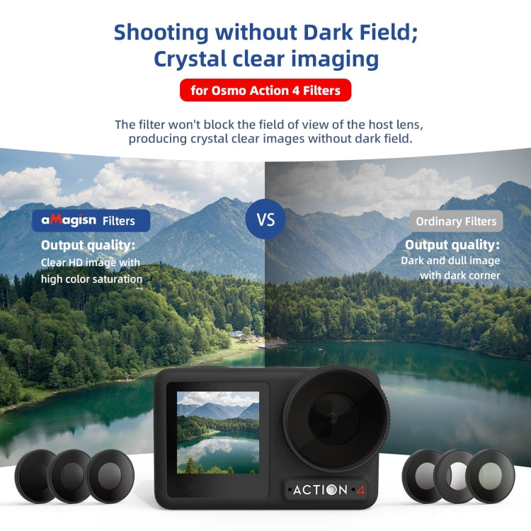 For DJI Osmo Action 4 AMagisn Waterproof Filter Sports Camera Accessories, Style: CPL -  by aMagisn | Online Shopping South Africa | PMC Jewellery | Buy Now Pay Later Mobicred