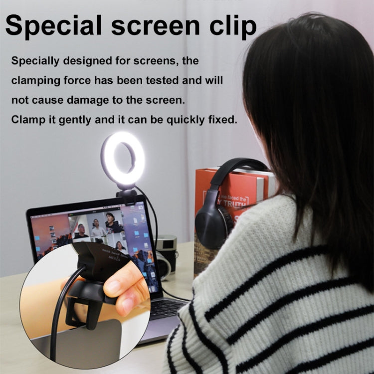 YRing48 4-Inch 48LEDs Laptop Camera Video Conference Live Beauty Ring Fill Light, Spec: Clip Set - Selfie Light by PMC Jewellery | Online Shopping South Africa | PMC Jewellery | Buy Now Pay Later Mobicred