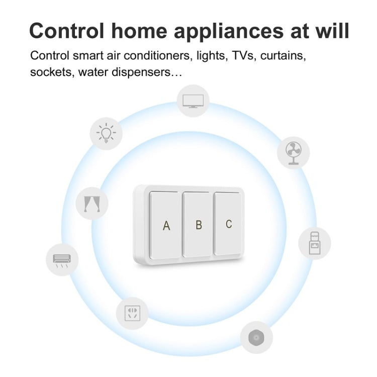 Zigbee Tuya Smart 3-key Situational Wireless Smart Switch(3 Road) - Smart Switch by PMC TechLife | Online Shopping South Africa | PMC TechLife | Buy Now Pay Later Mobicred
