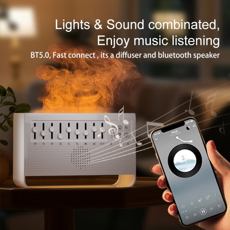 C221 Bluetooth White Noise Flame Aromatherapy Machine Home Desktop Humidifier(English Version) - free shipping - PMC TechLife - Order now!