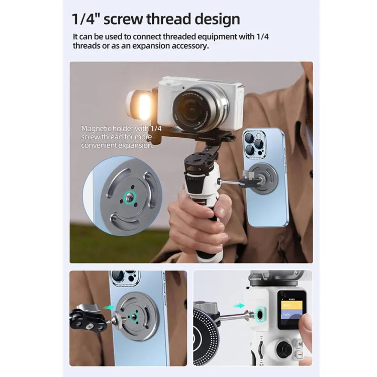 Magnetic Phone Holder with 1/4 Inch Hole for Tripod Magic Arm(Black) -  by PMC TechLife | Online Shopping South Africa | PMC TechLife | Buy Now Pay Later Mobicred