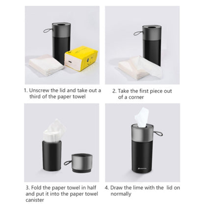 BEN.JACK Cylindrical Car Water Cup Holder Tissue Box(Black Gray) - Stowing Tidying by BEN.JACK | Online Shopping South Africa | PMC Jewellery | Buy Now Pay Later Mobicred