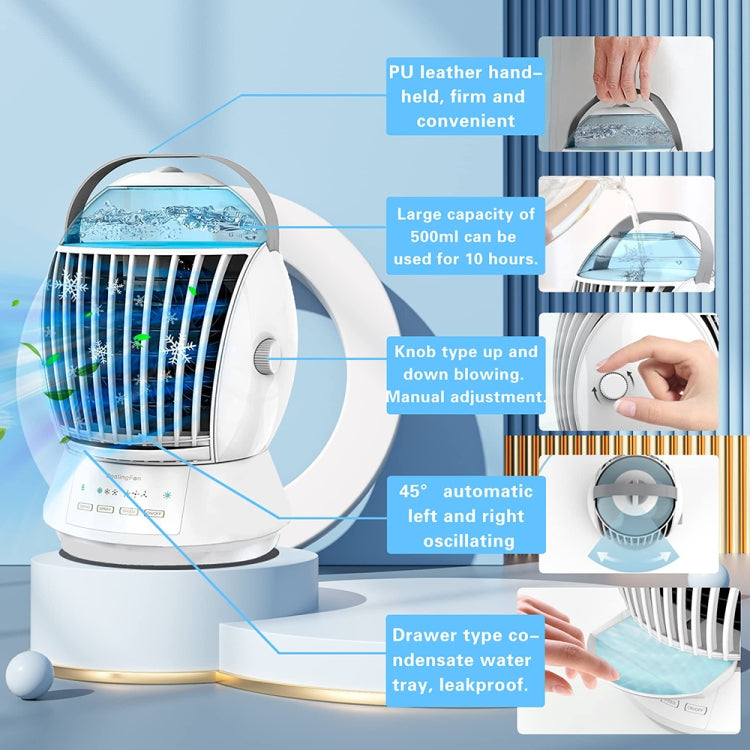 CF-009 USB Touch Spray Humidification Air Conditioning Fan Desktop Office Air Cooler(White) - Electric Fans by PMC Jewellery | Online Shopping South Africa | PMC Jewellery | Buy Now Pay Later Mobicred