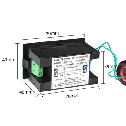 SINOTIMER SPM001 AC LED Digital Voltmeter Frequency Factors Meter Power Monitor, Specification: AC80-300V 100A - Current & Voltage Tester by SINOTIMER | Online Shopping South Africa | PMC Jewellery | Buy Now Pay Later Mobicred