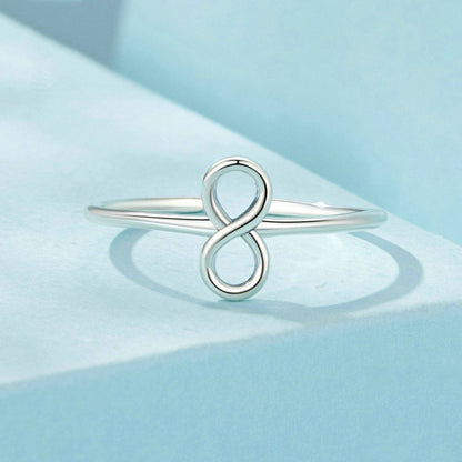 S925 Sterling Silver Infinite Loop Open Adjustable Ring(SCR996-E) - Rings by PMC Jewellery | Online Shopping South Africa | PMC Jewellery