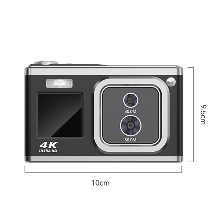 4K HD Optical Dual Lens Digital Camera 50MP Dual Screen Selfie Camera, No Memory(White) - Video Cameras by PMC Jewellery | Online Shopping South Africa | PMC Jewellery | Buy Now Pay Later Mobicred