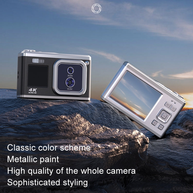 4K HD Optical Dual Lens Digital Camera 50MP Dual Screen Selfie Camera, No Memory(White) - Video Cameras by PMC Jewellery | Online Shopping South Africa | PMC Jewellery | Buy Now Pay Later Mobicred