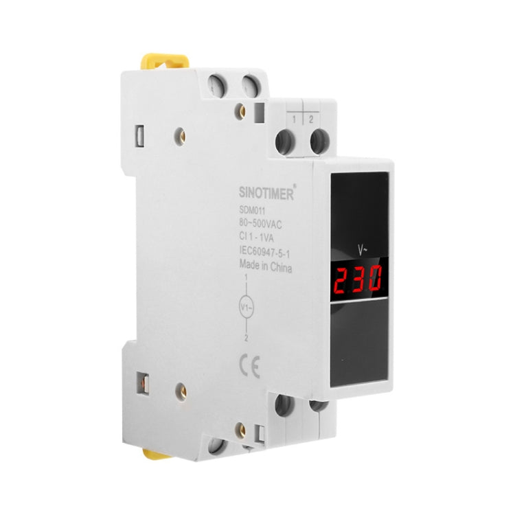 SINOTIMER SDM011 Modular Din Rail Type AC Single-Phase Digital Voltmeter Electronic Instrumentation - Current & Voltage Tester by SINOTIMER | Online Shopping South Africa | PMC Jewellery | Buy Now Pay Later Mobicred