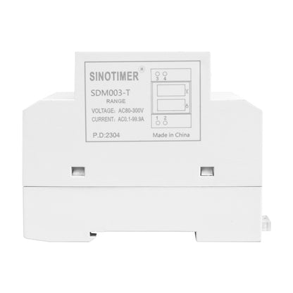 SINOTIMER SDM003-T 3 Digits DIN Rail Single-Phase AC Household Dual Display Voltage And Current Meter - Current & Voltage Tester by SINOTIMER | Online Shopping South Africa | PMC Jewellery | Buy Now Pay Later Mobicred