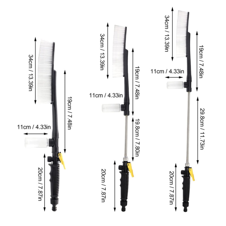High Pressure Car Wash Nozzle Soft Bristle Long Handle Brush Foam Bottle Tool Set, Specification: Set 3 - Car washing supplies by PMC TechLife | Online Shopping South Africa | PMC TechLife | Buy Now Pay Later Mobicred