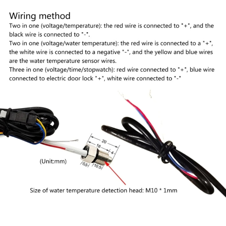 Compact LED Digital Display Time Voltmeter, Specification: 2 in 1 Water Temperature Red - Electrical Instruments by PMC TechLife | Online Shopping South Africa | PMC TechLife | Buy Now Pay Later Mobicred