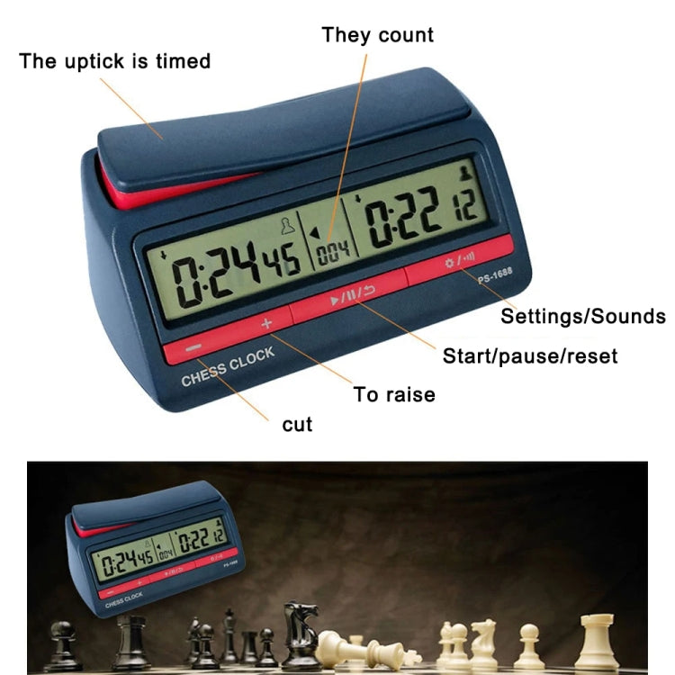 PS-1688 Multifunctional Digital Display Go And Chess Competition Timer Clock - Alarm Clocks by PMc TechLife | Online Shopping South Africa | PMc TechLife | Buy Now Pay Later Mobicred