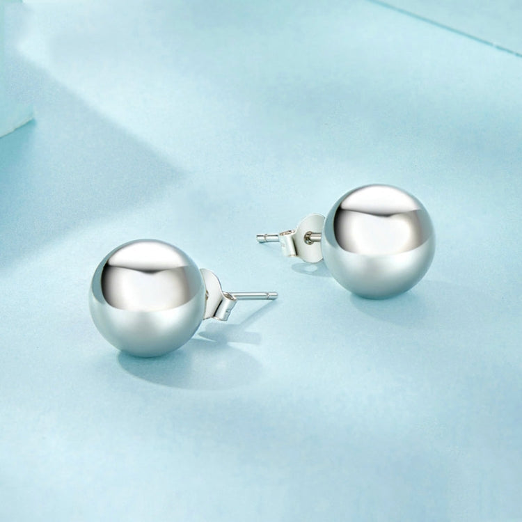 S925 Sterling Silver Platinum Plated Spherical Women Earrings, Size: S - Stud Earrings & Earrings by PMC Jewellery | Online Shopping South Africa | PMC Jewellery