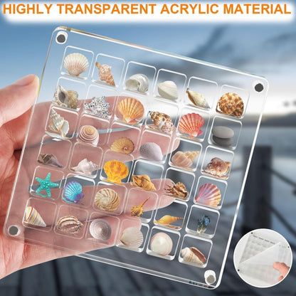 100 Grids Acrylic Magnetic Seashell Storage Display Box Beads Jewelry Nail Art Storage Box - Jewelry Storages by PMC Jewellery | Online Shopping South Africa | PMC Jewellery