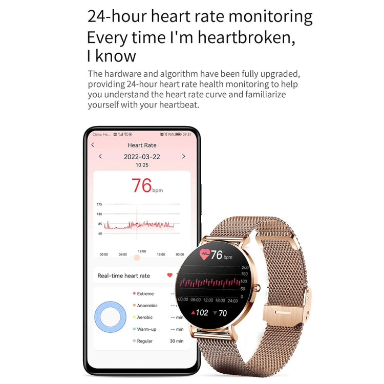 T8 1.3-inch Heart Rate/Blood Pressure/Blood Oxygen Monitoring Bluetooth Smart Watch, Color: Gold - Smart Watches by PMC Jewellery | Online Shopping South Africa | PMC Jewellery | Buy Now Pay Later Mobicred