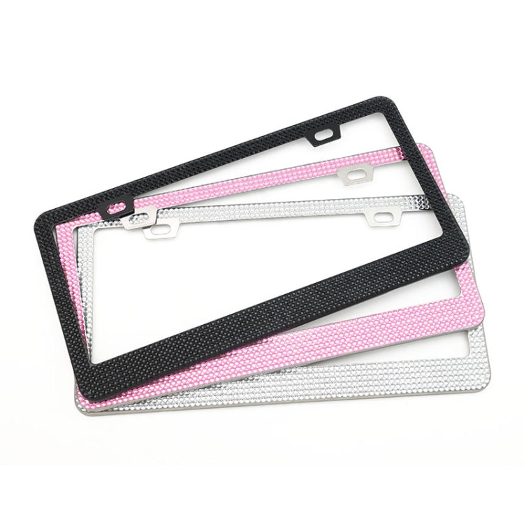 US Standard Stainless Steel License Plate Modified Frame With Diamonds, Color: Square Hole White Diamond - License Plate Covers & Frames by PMC TechLife | Online Shopping South Africa | PMC TechLife | Buy Now Pay Later Mobicred