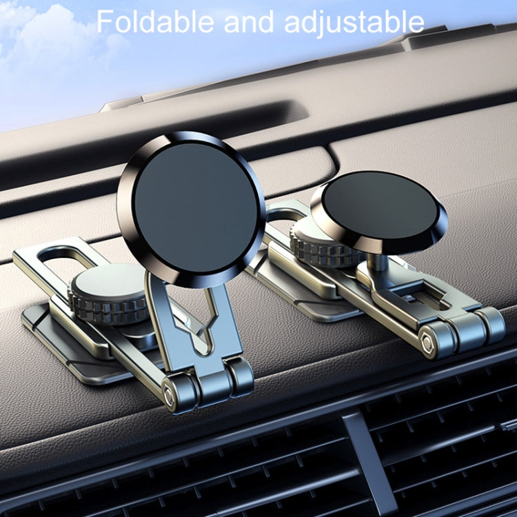 D31 Foldable Suspension Car Phone Holder Magnetic Slide Type Metal Navigation Stand - Car Holders by PMC TechLife | Online Shopping South Africa | PMC TechLife | Buy Now Pay Later Mobicred
