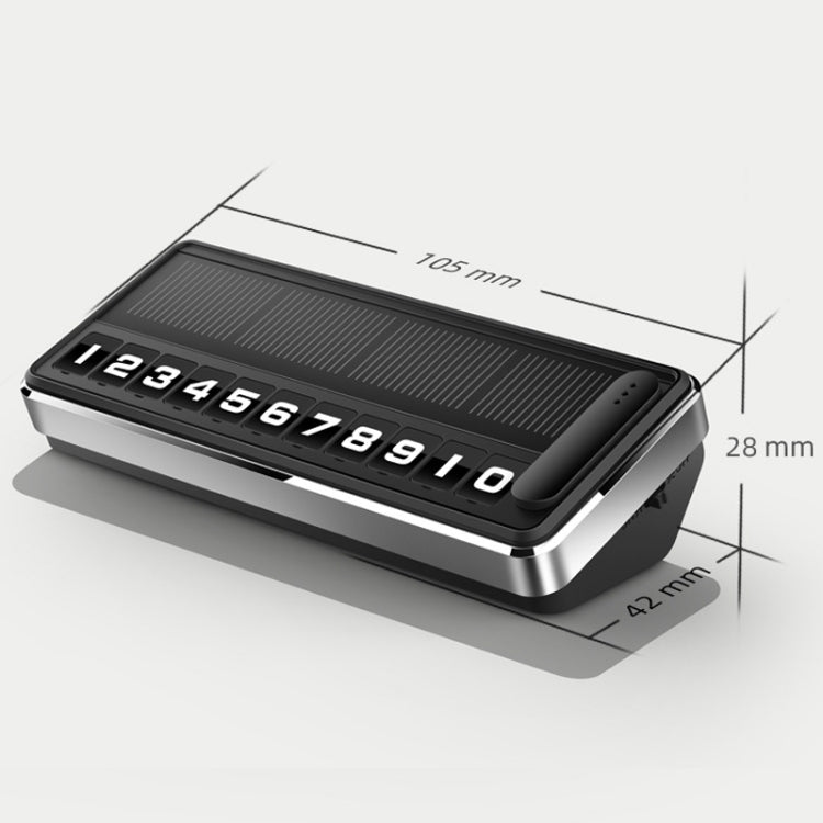 Car Temporary Parking License Plate Solar Rechargeable Luminous Parking Card(Black) - Parking Card by PMC TechLife | Online Shopping South Africa | PMC TechLife | Buy Now Pay Later Mobicred