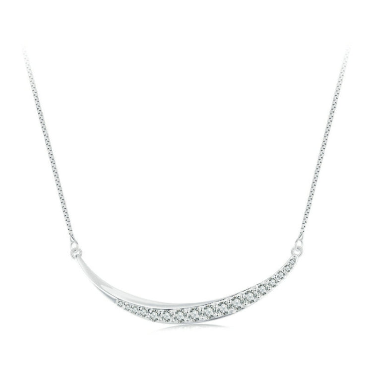 S925 Sterling Silver Crescent Moon Necklace for Women(BSN374) - Necklaces & Pendants by PMC Jewellery | Online Shopping South Africa | PMC Jewellery