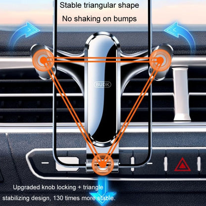 BUDK Triangle Gravity Sensor Car Phone Bracket Car Air Vent Navigation Holder, Model: Suction Cup Base Model - Car Holders by BUDK | Online Shopping South Africa | PMC Jewellery | Buy Now Pay Later Mobicred