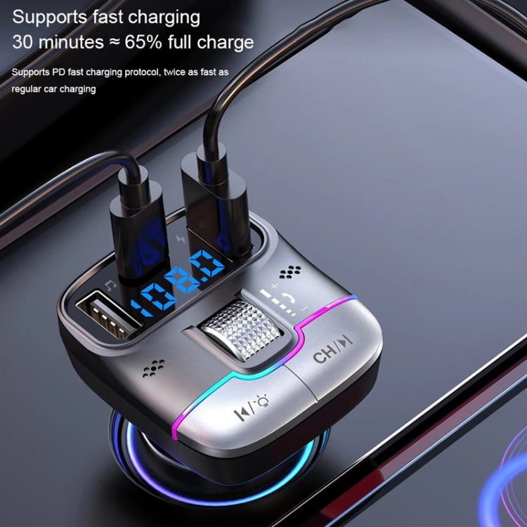 Car Bluetooth MP3 Player Fast Charging Charger(Black) - Car Charger by PMC TechLife | Online Shopping South Africa | PMC TechLife | Buy Now Pay Later Mobicred